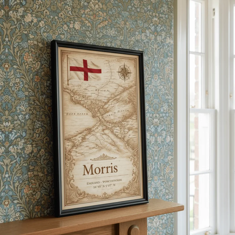Origins map on a shelf
