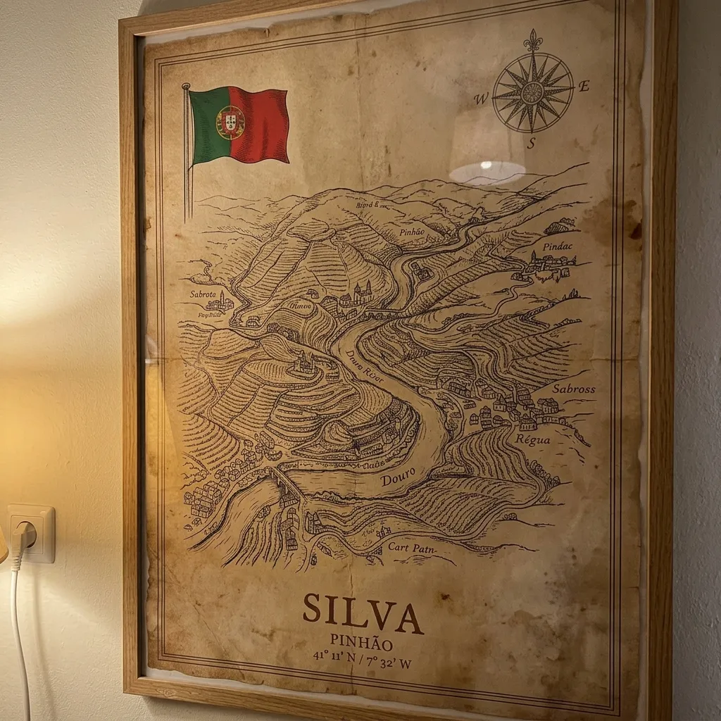 Customer photo of a framed family origins map at home