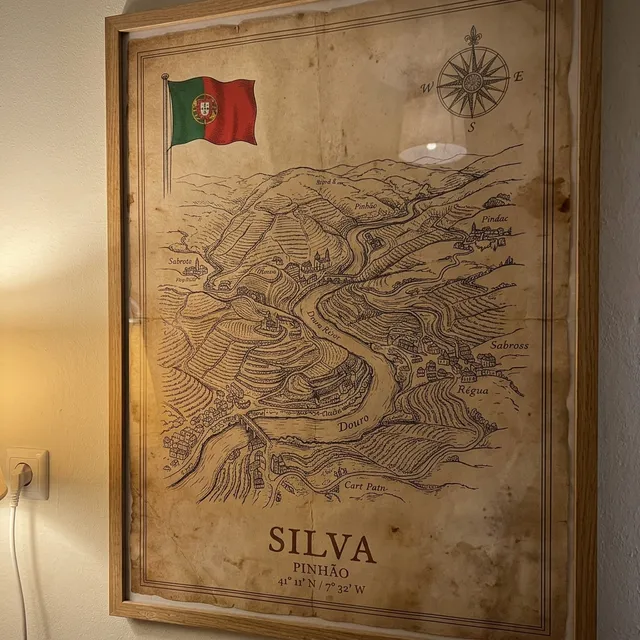 Customer photo of a framed family origins map